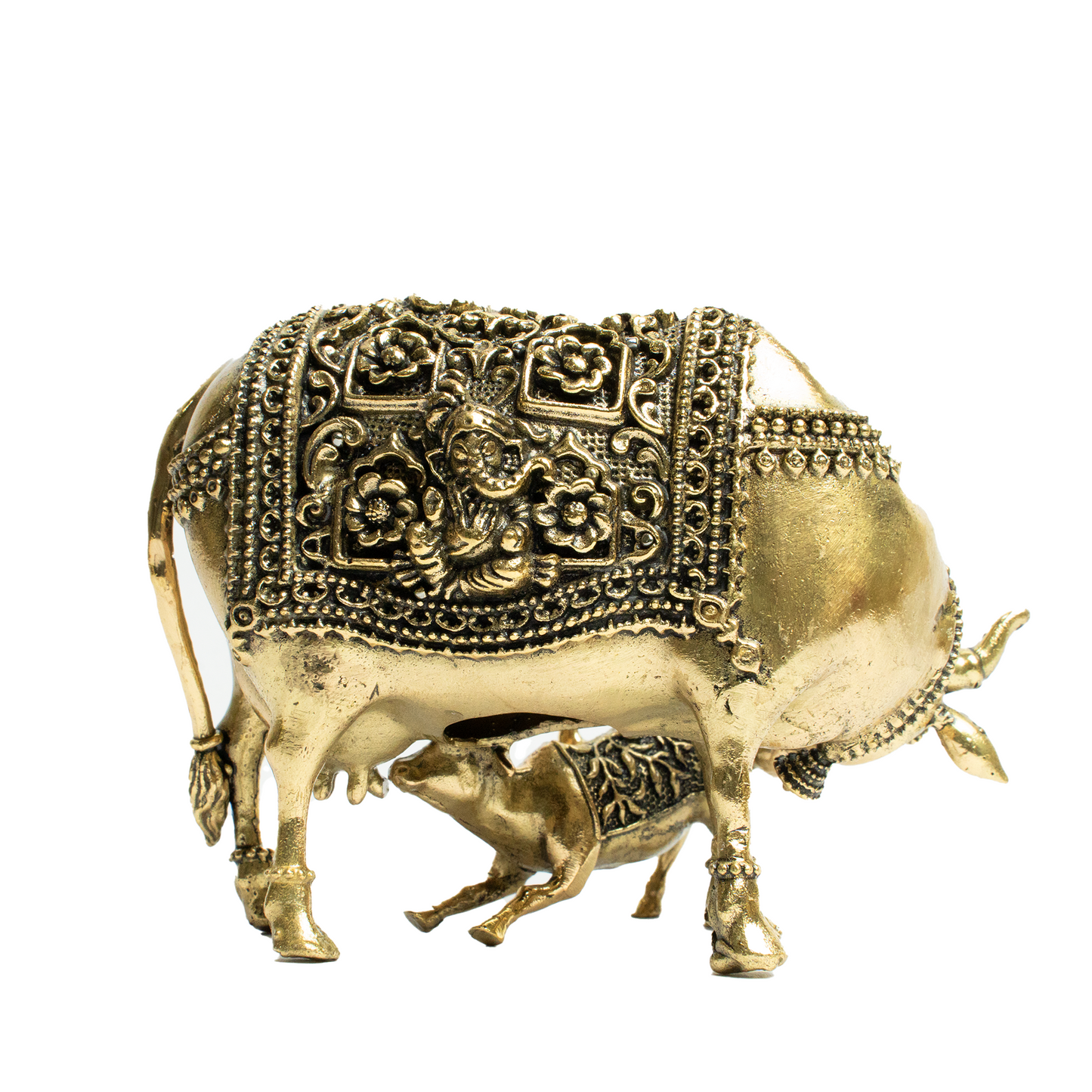 Brass Laxmi Ganesh Cow Baby