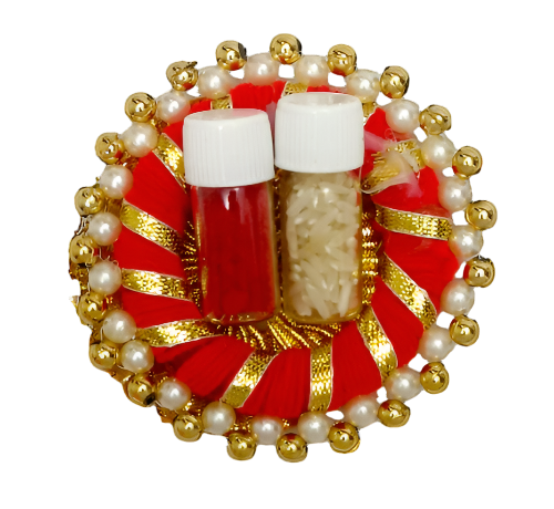 Silver Rakhi Rakhi Gift Hamper I Chocolates I Nuts I Brass Small Pooja Thali and bowls