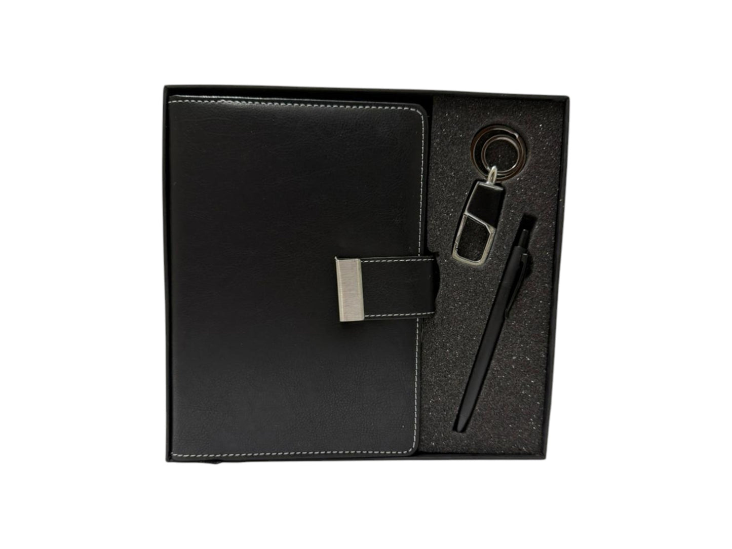 Luxury Black Diary Gift Set with Pen & Keyring