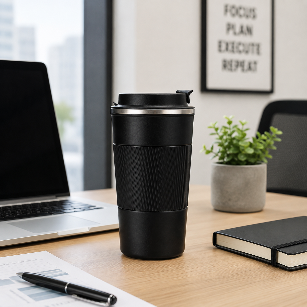 Premium Insulated Travel Coffee Tumbler with Lid