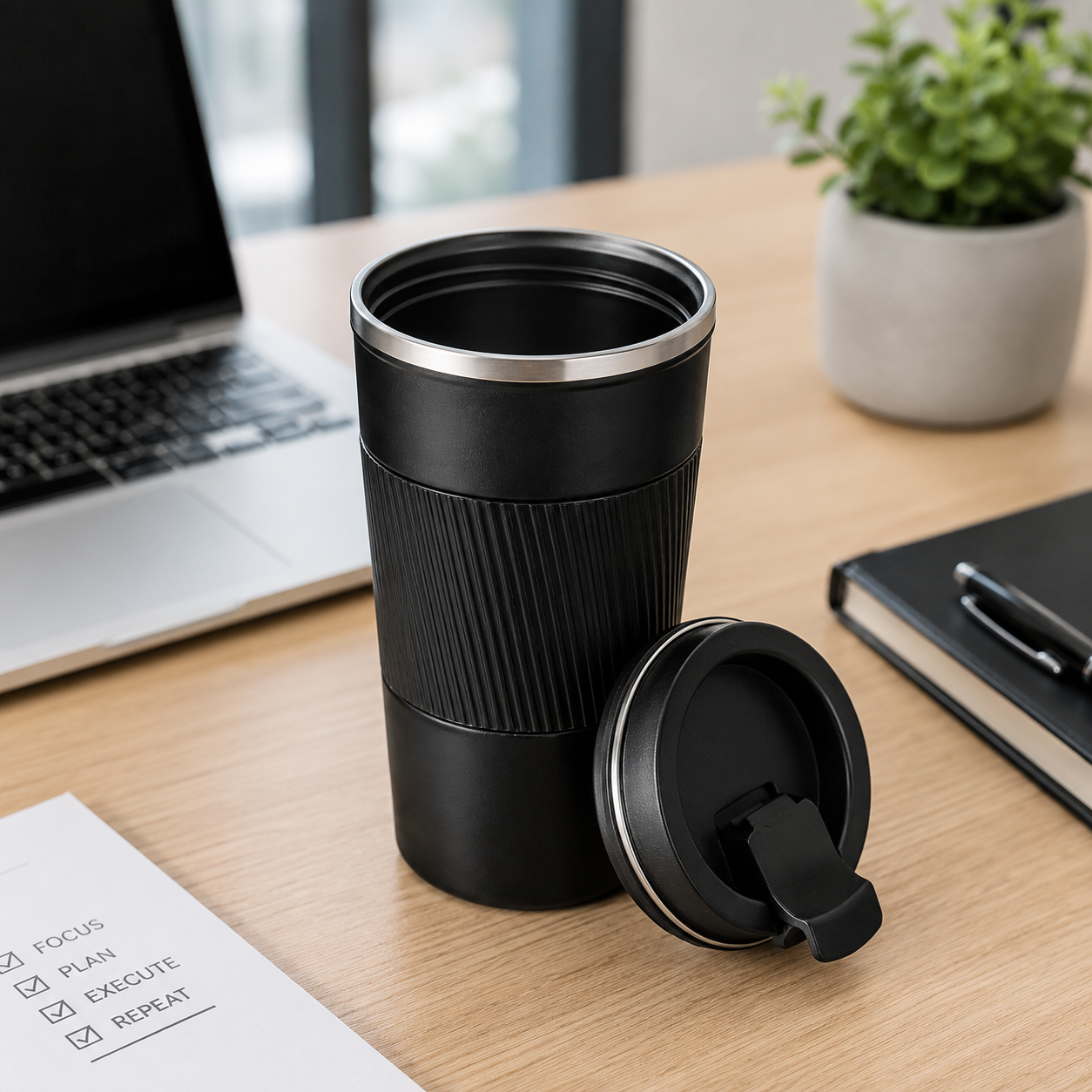 Premium Insulated Travel Coffee Tumbler with Lid