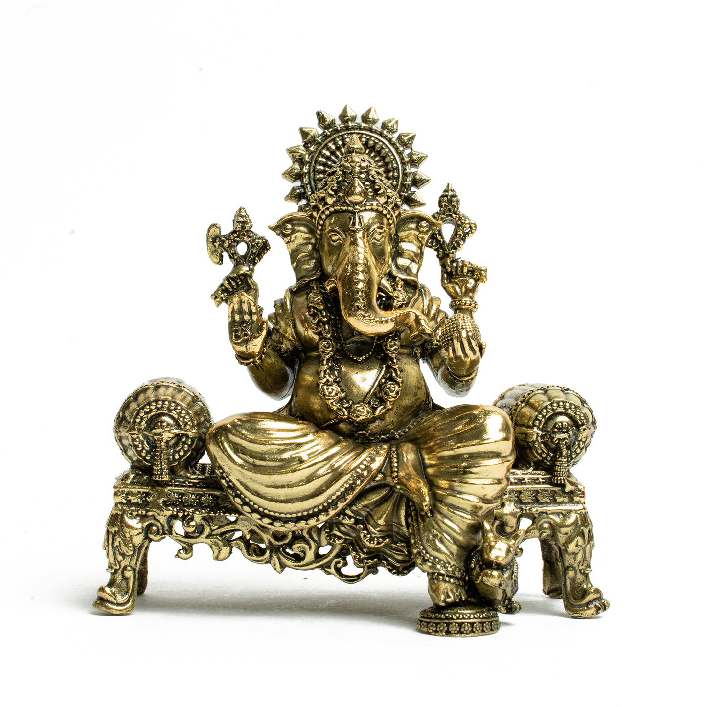 Brass Ganesh on Singhashan