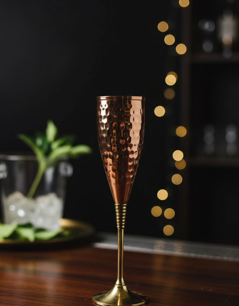 Aurora Copper Champagne Flute