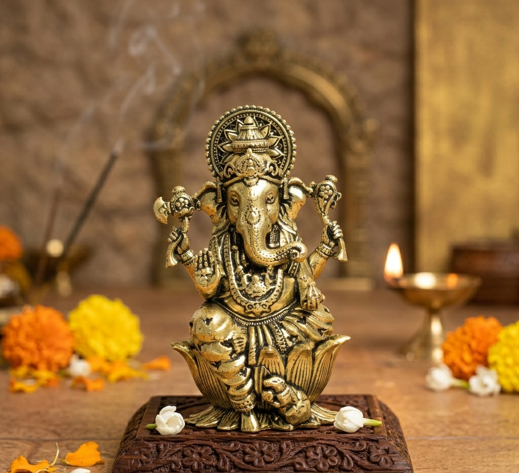 Brass Ganesh Sitting