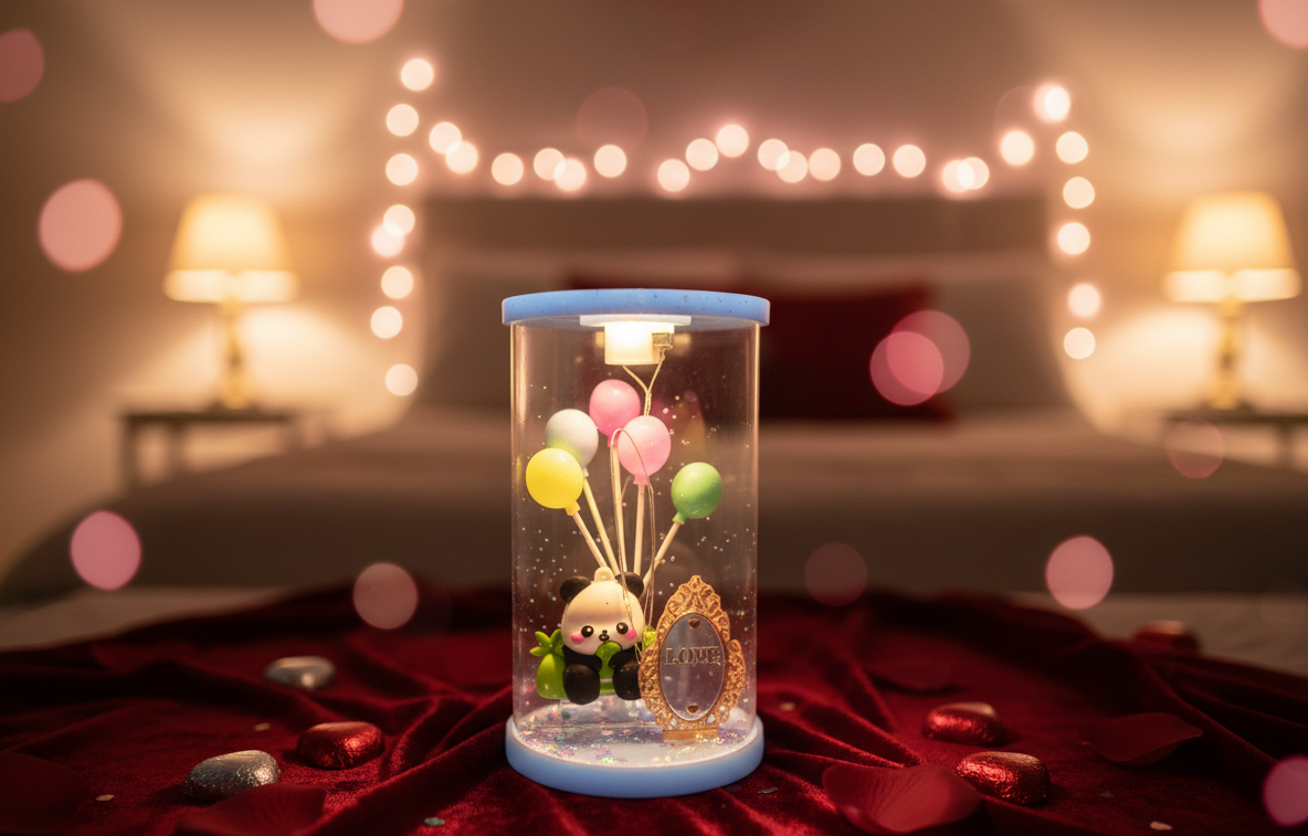 Love in the Air  Panda Showpiece