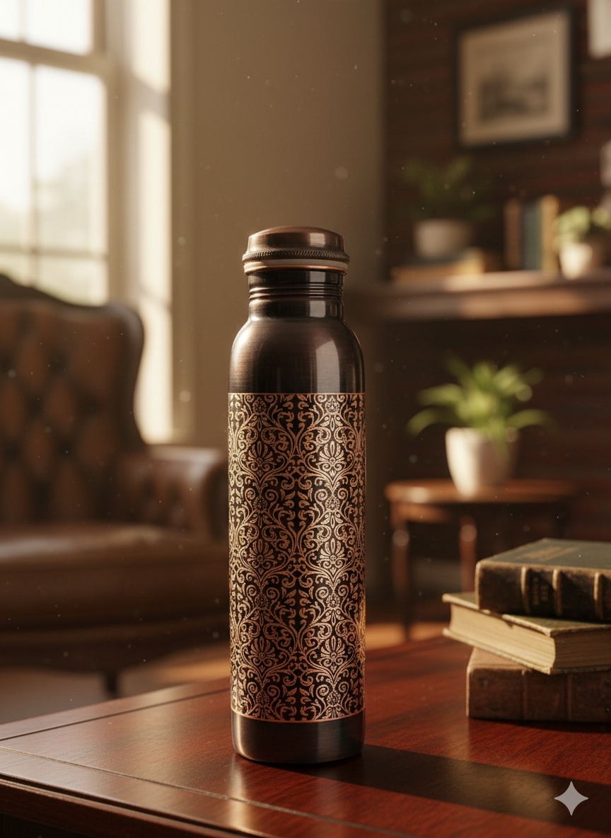 Heritage Engraved Copper Water Bottle