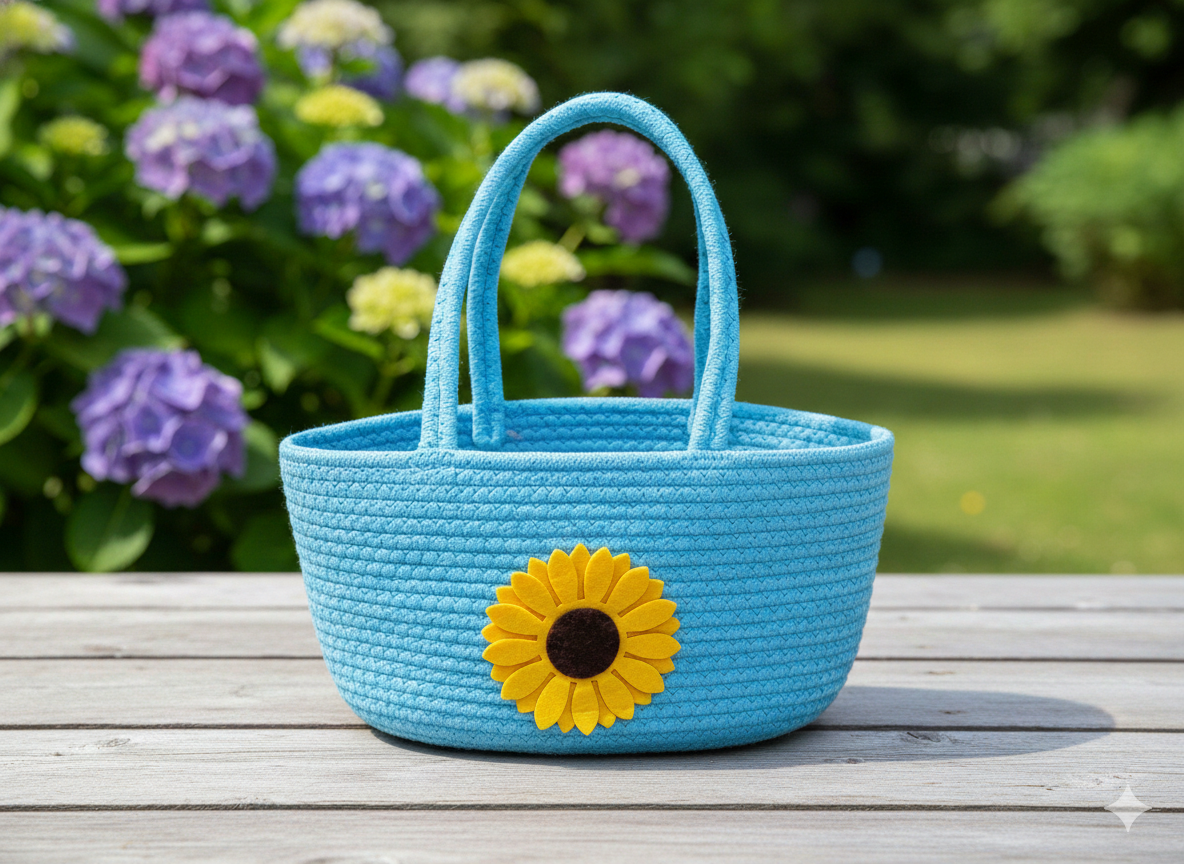 Sunflower Bloom Basket Bag