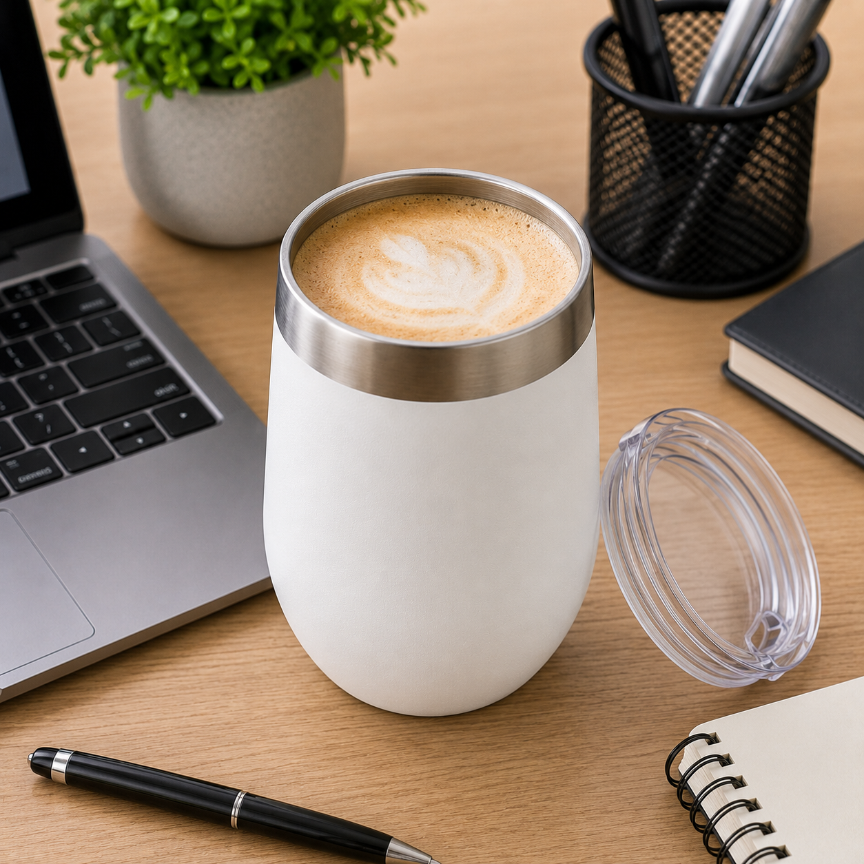 Stainless Steel Vacuum Insulated Coffee Tumbler with Lid