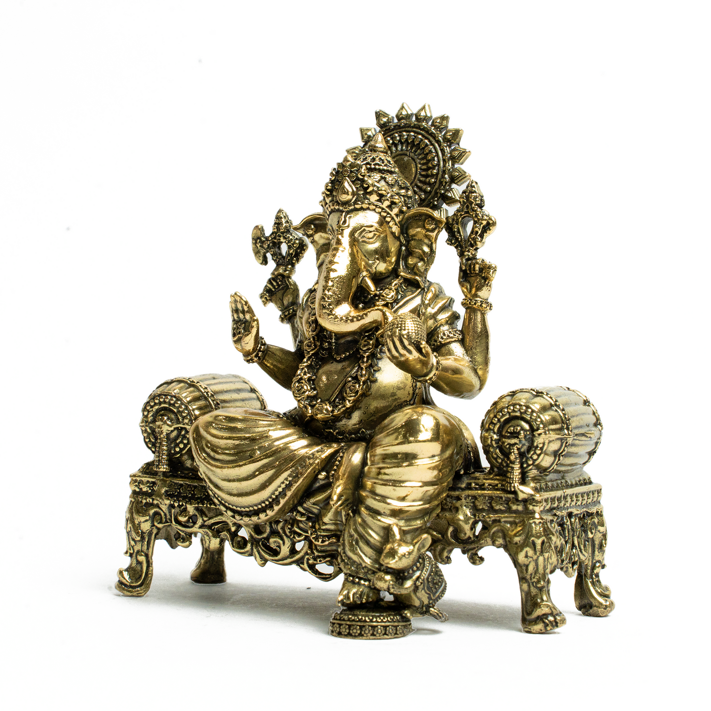 Brass Ganesh on Singhashan