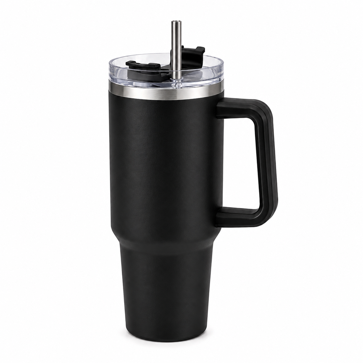 Premium Insulated Travel Tumbler with Handle & Straw
