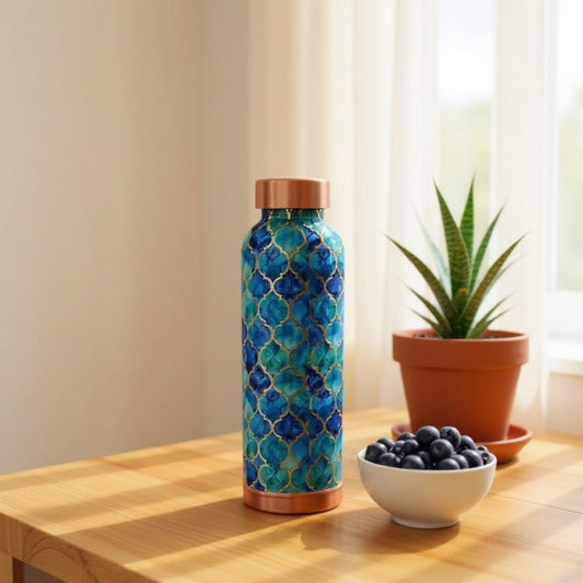 Royal Blue Mosaic Copper Bottle