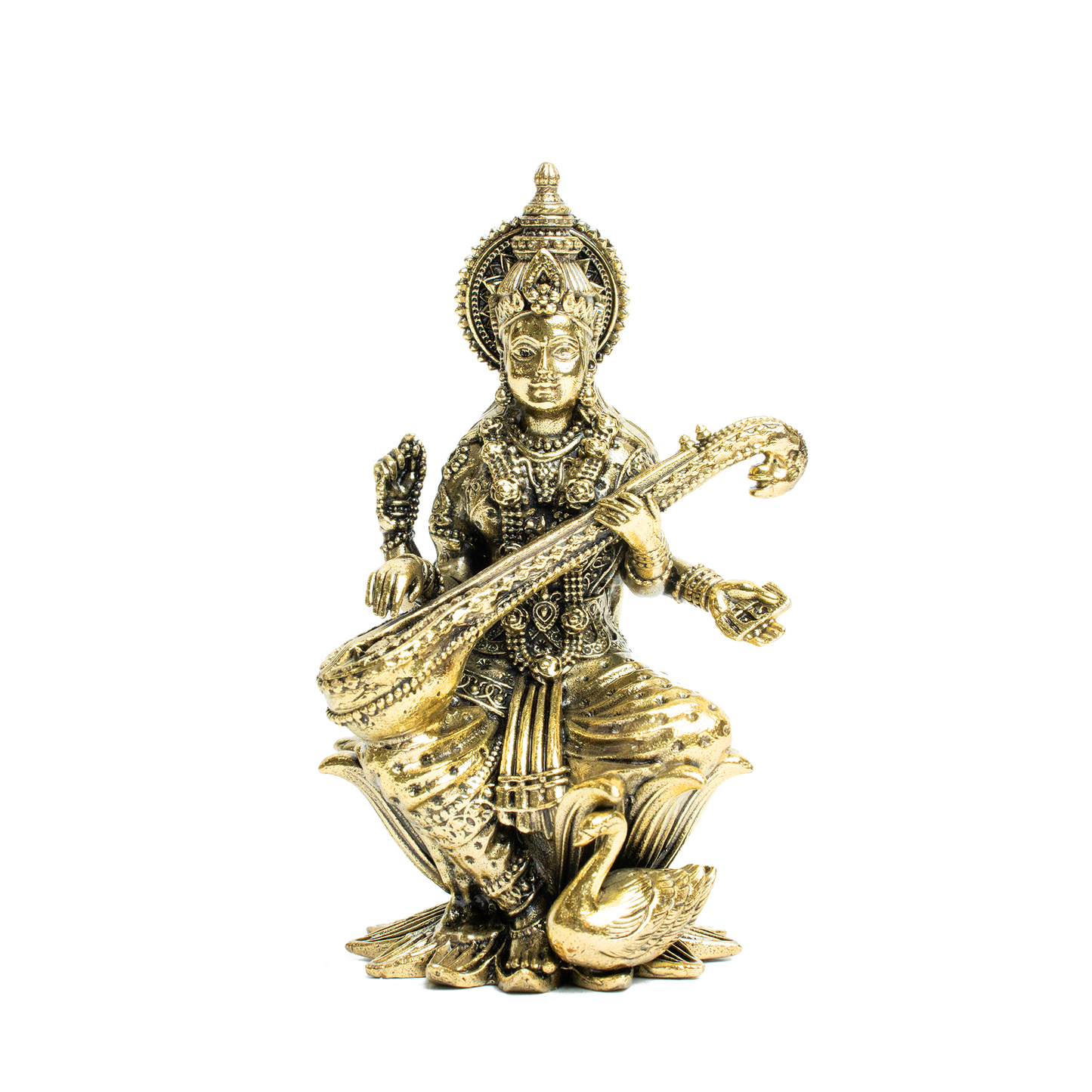 Brass Saraswati on Kama