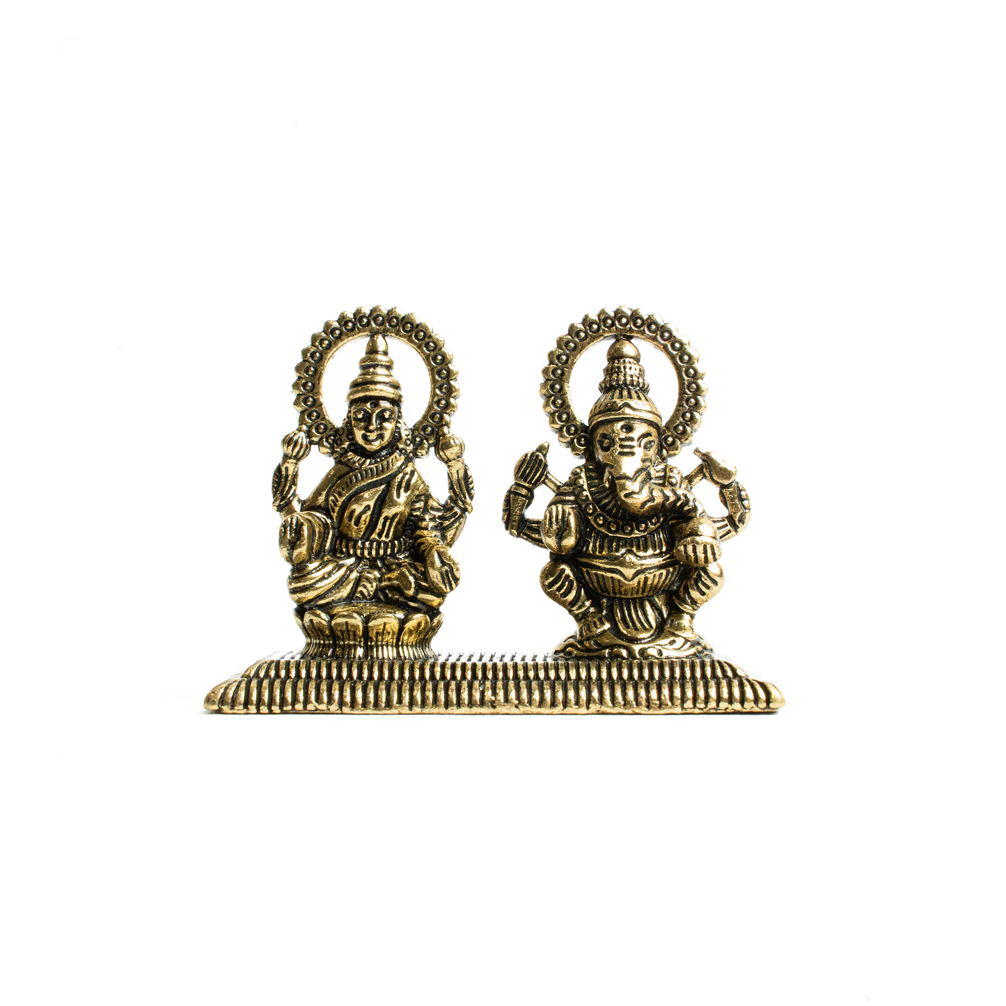 1.5" BrassGanesh & Laxmi on Pawati