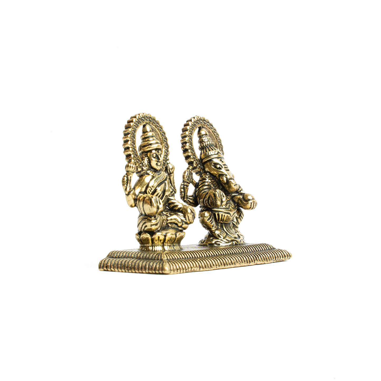 1.5" BrassGanesh & Laxmi on Pawati
