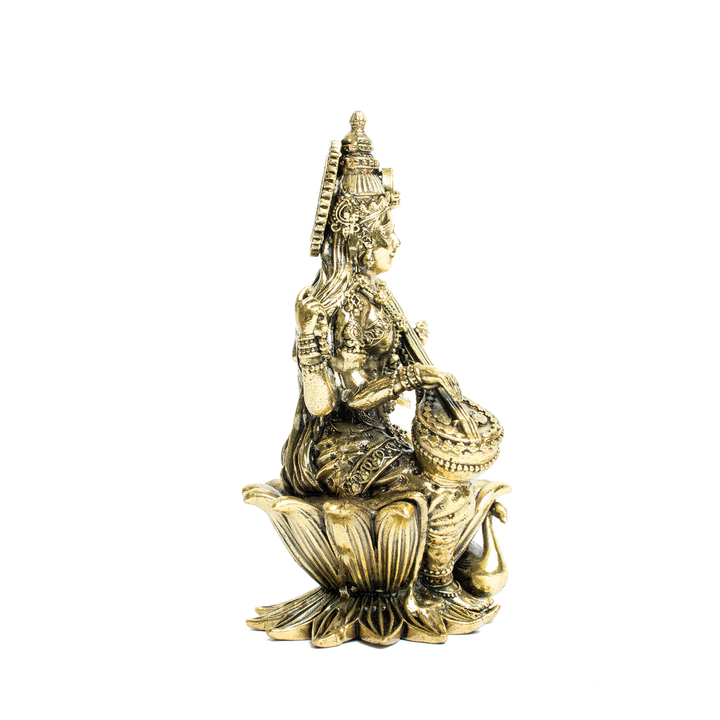 Brass Saraswati on Kama