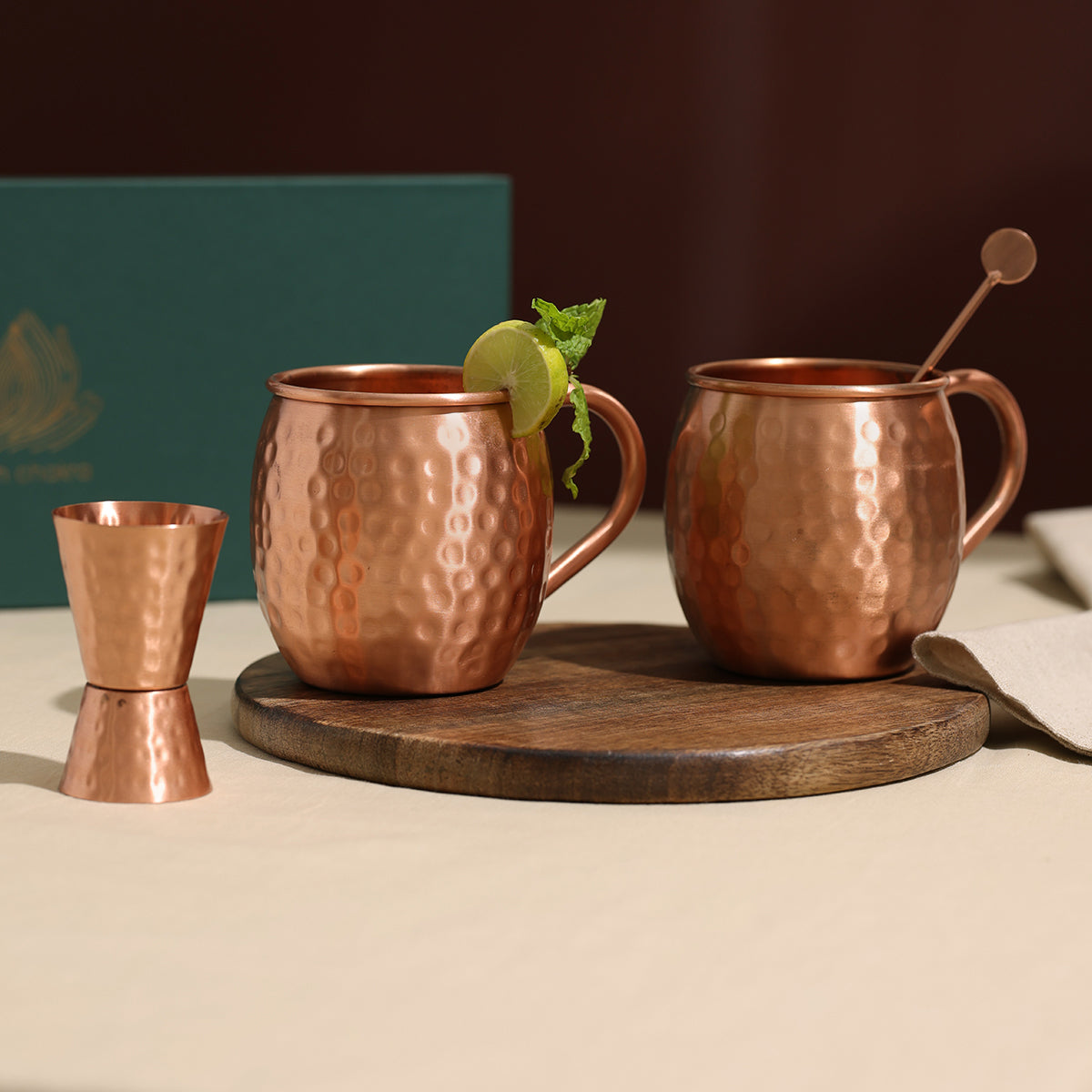Copper Moscow Mule Cocktail Set | Hammered