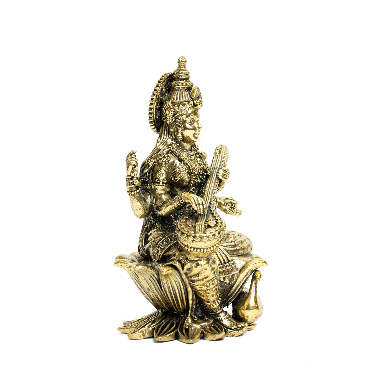 Brass Saraswati on Kama