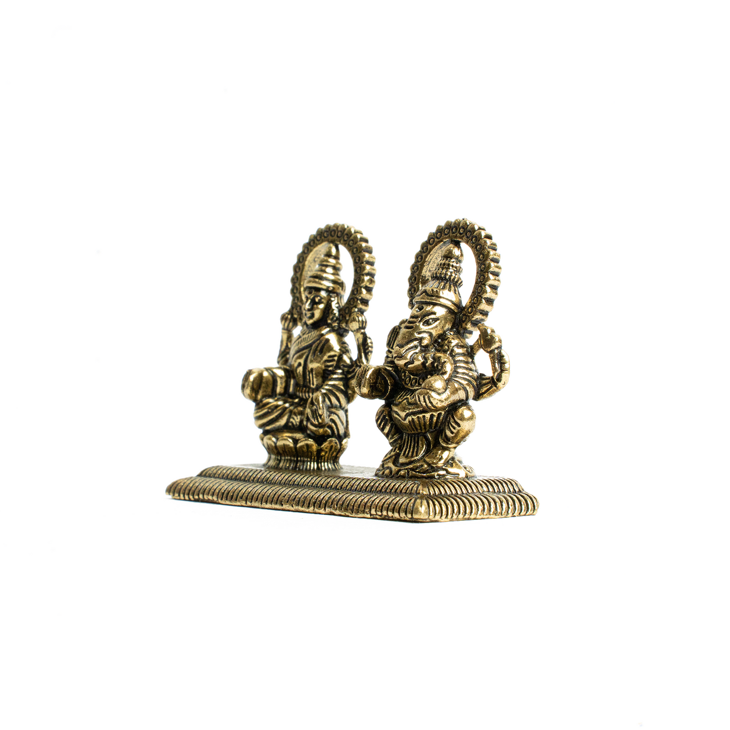 1.5" BrassGanesh & Laxmi on Pawati