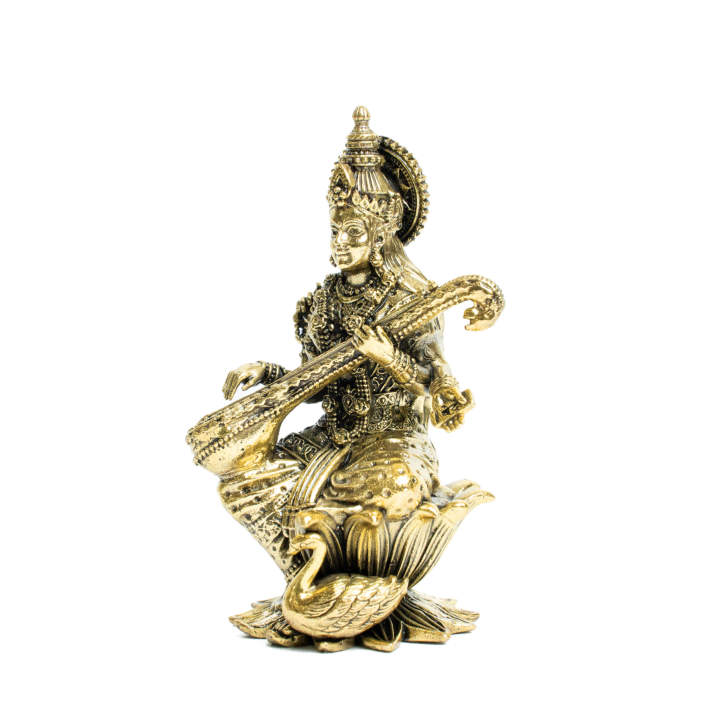 Brass Saraswati on Kama